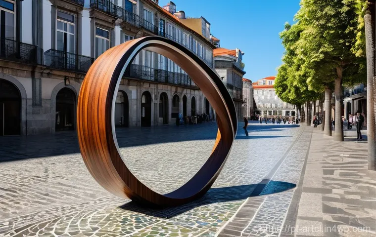 사운드 아트와 공공 예술의 관계 - **"A vibrant urban park in Lisbon, Portugal, bustling with diverse people of all ages enjoying an in...