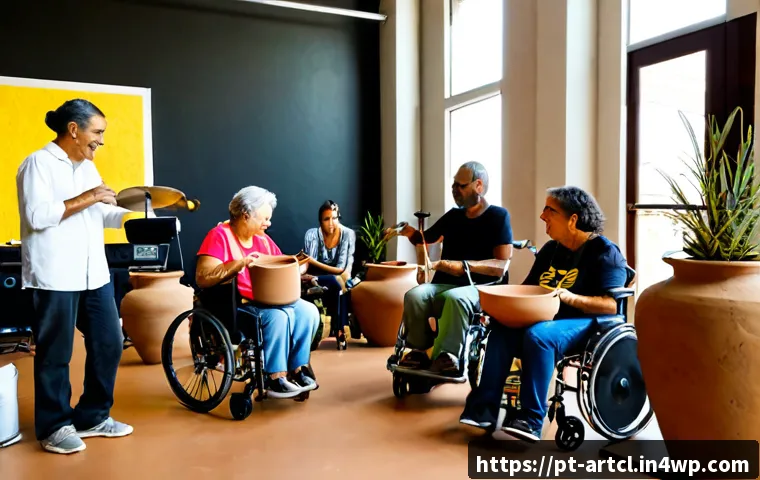 Home 17 사운드 아트의 다양성과 포용성 연구 - Photorealistic inclusive sound art workshop in a bright contemporary cultural center in São Paulo, d...